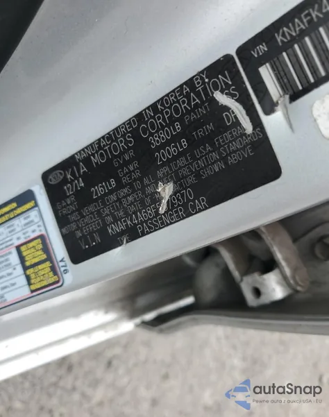 2015 Kia Forte Lx z USA, uszkodzony, nr VIN KNAFK4A68F5379370